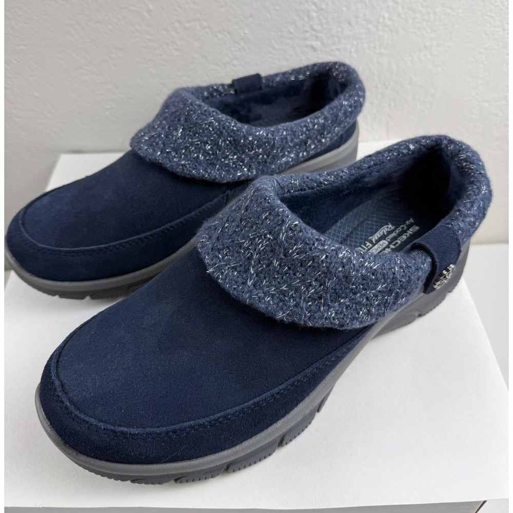 Skechers Easy Going Womens Blue Mule Clogs Comfort Slip On Casual Shoes Size 10 - Picture 5 of 9